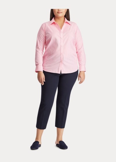 Women's Ralph Lauren Easy Care Striped Cotton Shirts | 764359DGI